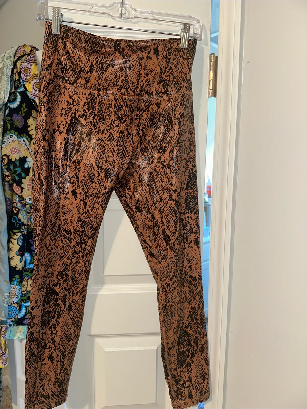 Zobha Brown & Black Snake-Print High-Waist Leggings